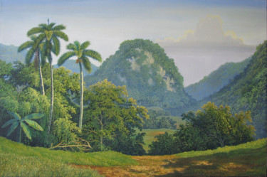 Pintura titulada "Amanecer en el valle" por Hanoi Martinez León, Obra de arte original, Oleo