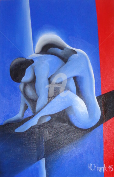 Pintura intitulada "Abraço" por Hc. Frank, Obras de arte originais, Óleo