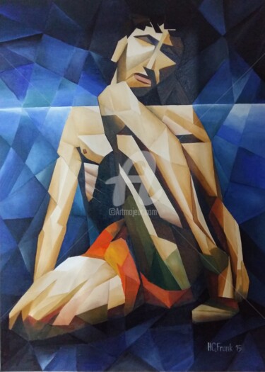 Картина под названием "Sala Azul" - Hc. Frank, Подлинное произведение искусства, Масло