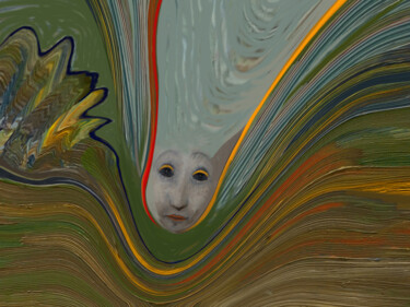 Digitale Kunst mit dem Titel "In Farbe tauchen" von Hans-Dieter Pfundtner, Original-Kunstwerk, 2D digitale Arbeit