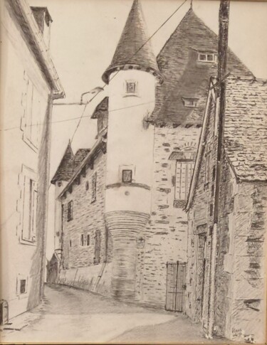 Drawing titled "Chateau Les miracle…" by Hans Dutch Artist, Original Artwork, Ink