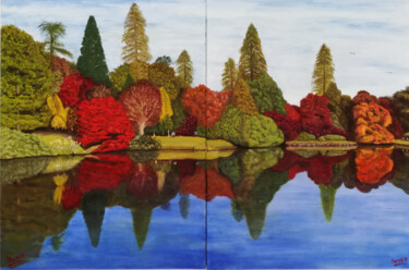 Malerei mit dem Titel "autumn at sheffield" von Hans Dutch Artist, Original-Kunstwerk, Öl