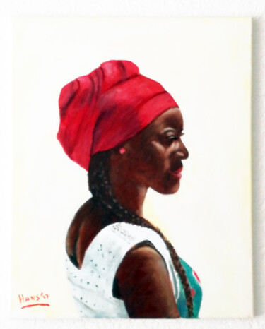 「Ghanese women」というタイトルの絵画 Hans Dutch Artistによって, オリジナルのアートワーク, オイル