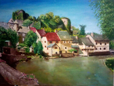 Painting titled "Segur le Chateau" by Hans Dutch Artist, Original Artwork, Oil