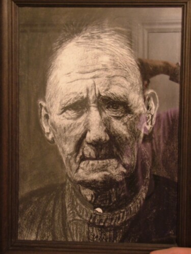 Drawing titled "grandfather-john.jpg" by Hans Dutch Artist, Original Artwork, Charcoal