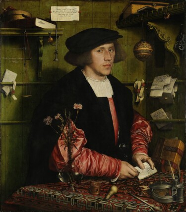 Painting titled "Le Marchand Georg G…" by Hans Holbein Le Jeune, Original Artwork, Oil