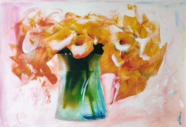 Painting titled "Çallas in rose'" by Hans Josef Fischbach, Original Artwork, Acrylic
