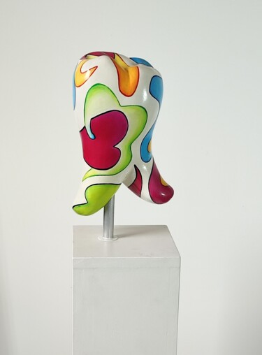 Sculpture titled "dancing tooth" by Hans Josef Fischbach, Original Artwork, Clay