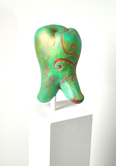 Sculpture titled "lucky tooth" by Hans Josef Fischbach, Original Artwork, Clay