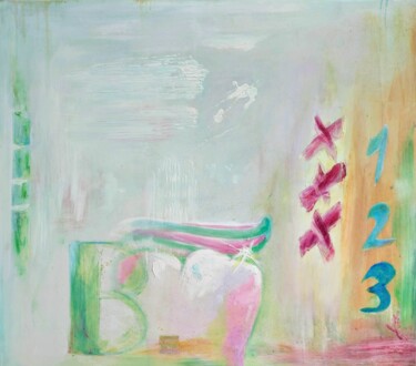 Painting titled "Start the day clean" by Hans Josef Fischbach, Original Artwork, Acrylic Mounted on Wood Stretcher frame