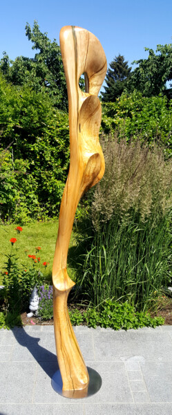 Skulptur mit dem Titel "I hear you" von Flos, Original-Kunstwerk, Holz