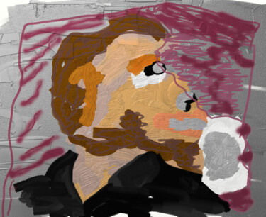 Digitale Kunst mit dem Titel "With Ronin beard" von Hans Korevaar, Original-Kunstwerk, Digitale Malerei