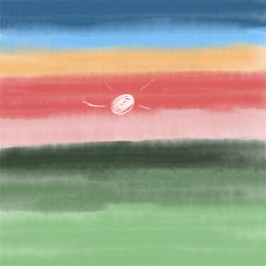 Grafika cyfrowa / sztuka generowana cyfrowo zatytułowany „Serene white sun” autorstwa Hans Korevaar, Oryginalna praca, Malar…