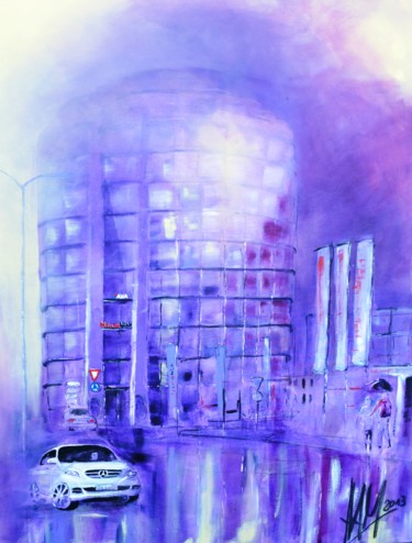 Painting titled "Business Tower" by Hans-Peter Amherd, Original Artwork