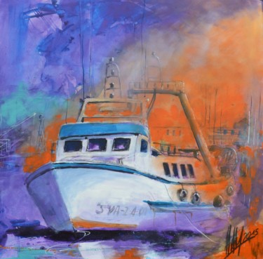 Painting titled "Trawler I" by Hans-Peter Amherd, Original Artwork, Acrylic