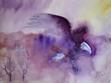 Peinture intitulée "El Condor pasa" par Hans-Peter Amherd, Œuvre d'art originale, Aquarelle