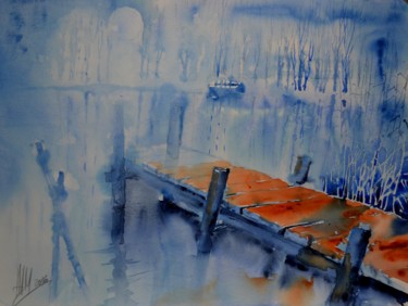 Malerei mit dem Titel "Mystery4" von Hans-Peter Amherd, Original-Kunstwerk, Aquarell