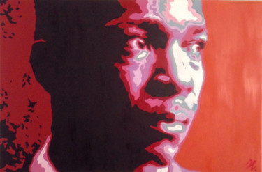 Pittura intitolato "John Coltrane" da Hans Veltman, Opera d'arte originale, Olio Montato su Telaio per barella in legno