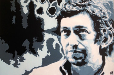 Ζωγραφική με τίτλο "Serge Gainsbourg -…" από Hans Veltman, Αυθεντικά έργα τέχνης, Λάδι Τοποθετήθηκε στο Ξύλινο φορείο σκελετό