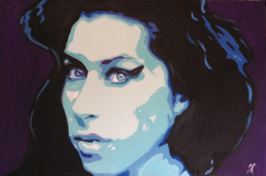 Pittura intitolato "Amy Winehouse" da Hans Veltman, Opera d'arte originale, Olio Montato su Telaio per barella in legno