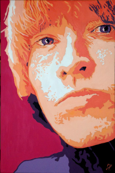 Painting titled "Brian Jones" by Hans Veltman, Original Artwork, Oil Mounted on Wood Stretcher frame