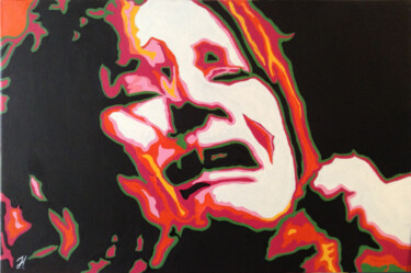Malarstwo zatytułowany „Janis Joplin” autorstwa Hans Veltman, Oryginalna praca, Olej Zamontowany na Drewniana rama noszy