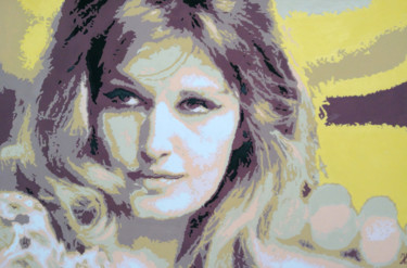 Painting titled "Dalida" by Hans Veltman, Original Artwork, Oil Mounted on Wood Stretcher frame