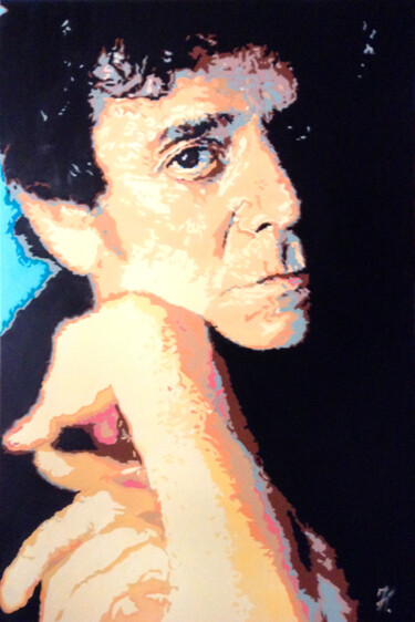 Painting titled "Lou Reed (Berlin)" by Hans Veltman, Original Artwork, Oil Mounted on Wood Stretcher frame