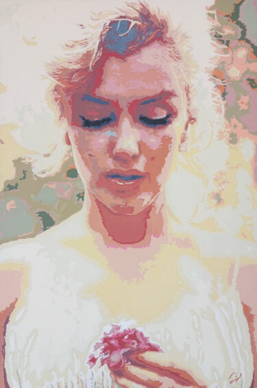 Schilderij getiteld "Marilyn Monroe, Swe…" door Hans Veltman, Origineel Kunstwerk, Olie Gemonteerd op Frame voor houten bran…