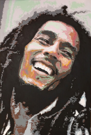 Pittura intitolato "Bob Marley "Sun is…" da Hans Veltman, Opera d'arte originale, Olio
