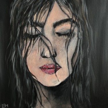 Peinture intitulée "Close your eyes (po…" par Elina Hansen, Œuvre d'art originale, Acrylique