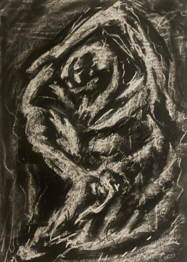 Drawing titled "Void and Surround" by Haolin Zou, Original Artwork, Charcoal