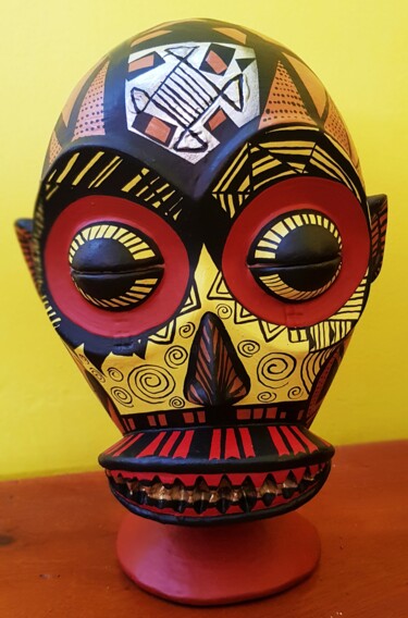 Sculpture titled "Masques de côte d'I…" by Happy Home Atelier, Original Artwork, Wood