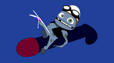 Digital Arts titled "Crazy Frog big dick…" by Happy The Red, Original Artwork, 2D Digital Work