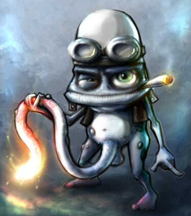 Digital Arts titled "Hot Crazy Frog" by Happy The Red, Original Artwork, 2D Digital Work