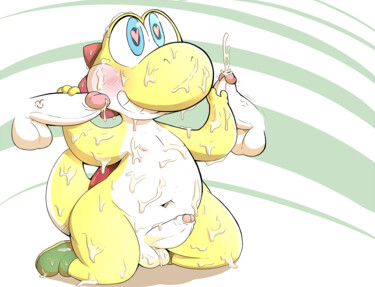 Digital Arts titled "yellow yoshi loves…" by Happy The Red, Original Artwork, 2D Digital Work