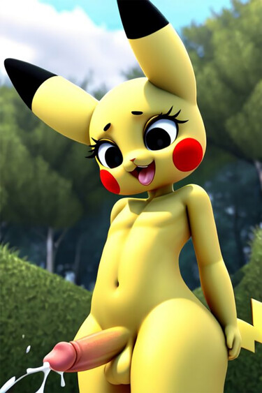 Arts numériques intitulée "pikachu wants to fi…" par Happy The Red, Œuvre d'art originale, Travail numérique 2D