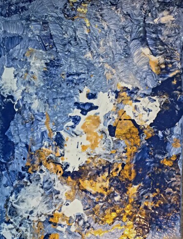 Painting titled "Variation in blue a…" by Harald Brandl, Original Artwork, Acrylic