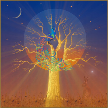 제목이 "The golden tree.jpg"인 디지털 아트 Harald Dastis로, 원작, 디지털 페인팅