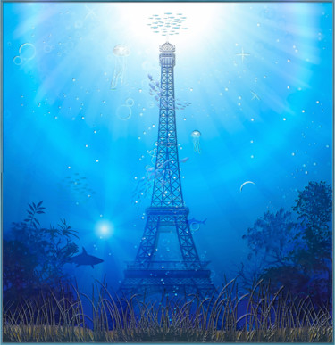 Arts numériques intitulée "Paris sous l'eau.jpg" par Harald Dastis, Œuvre d'art originale, Travail numérique 2D