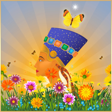 Digital Arts titled "Nefertiti" by Harald Dastis, Original Artwork, 2D Digital Work