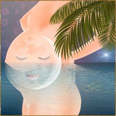 Digital Arts titled "pacific moon" by Harald Dastis, Original Artwork, 2D Digital Work