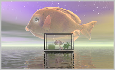 Arts numériques intitulée "aquarium" par Harald Dastis, Œuvre d'art originale, Travail numérique 2D