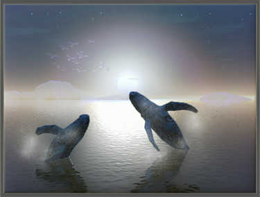 Digital Arts titled "ballet de baleine" by Harald Dastis, Original Artwork, Digital Painting