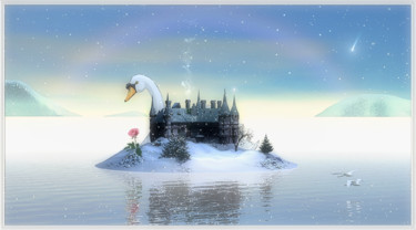 Digital Arts titled "château d'hiver" by Harald Dastis, Original Artwork, Digital Painting