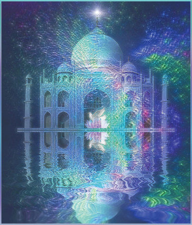 Digitale Kunst mit dem Titel "Taj Mahal" von Harald Dastis, Original-Kunstwerk, Digitale Malerei