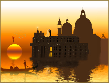 Digitale Kunst getiteld "Venice" door Harald Dastis, Origineel Kunstwerk, Digitaal Schilderwerk