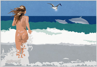 Digital Arts titled "premier bain" by Harald Dastis, Original Artwork, Digital Painting
