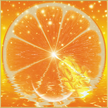 Digital Arts titled "Orange Bébé" by Harald Dastis, Original Artwork, Digital Painting
