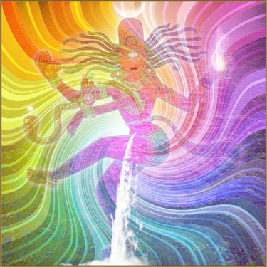 Arts numériques intitulée "Shiva dansant" par Harald Dastis, Œuvre d'art originale, Peinture numérique